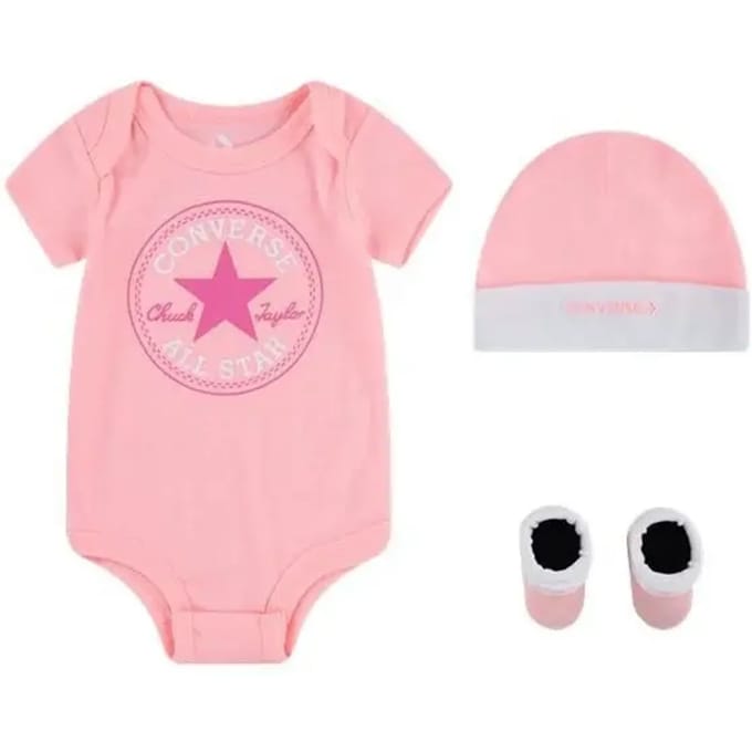 Set muts + romper + slofjes voor babyjongens Converse Classic CTP
