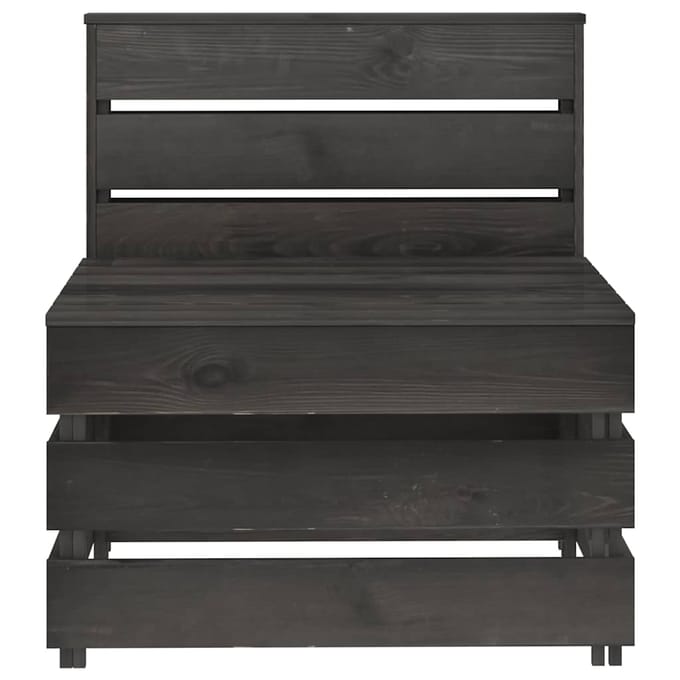 vidaXL - Tuinmiddenbank - pallet - geïmpregneerd - grenenhout - grijs
