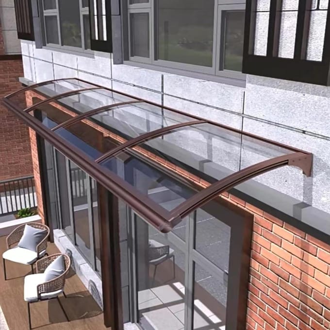 Deur Luifel - Raam Overkapping - Bescherming Buiten - Stevige Constructie - 65x140cm - Helder Polycarbonaat
