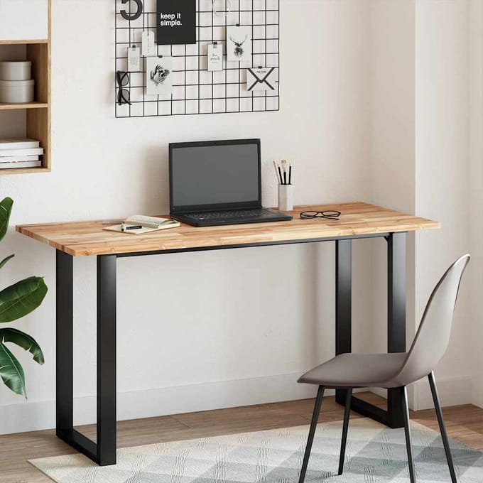 vidaXL Bureaublad 120x60x2 cm onbehandeld massief acaciahout
