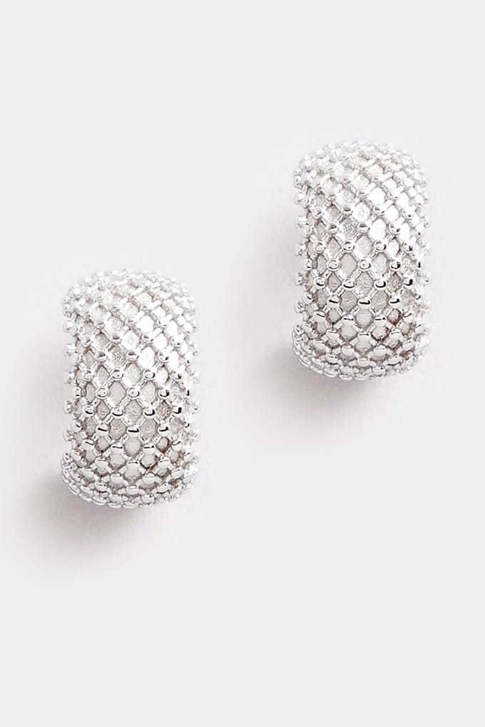 Yours Oorbellen Met Structuur Van Zilverkleurig Roestvrij Staalsize One Size