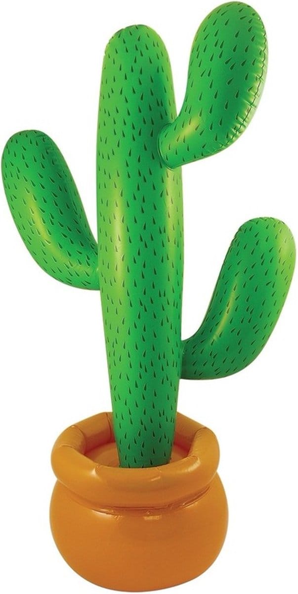 Henbrandt Cactus opblaasbaar - groen - mega - 170 cm - Mexicaans/Tropical thema feestartikelen