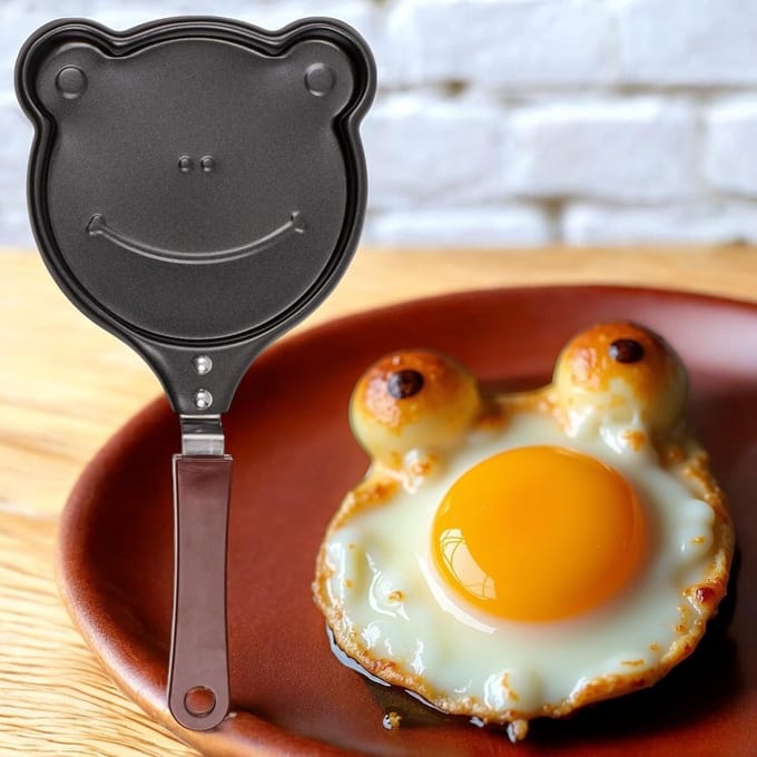 Mini-eierpan met antiaanbaklaag - Eivorm - Ø 12 cm - Aluminium - Kunststof handvat