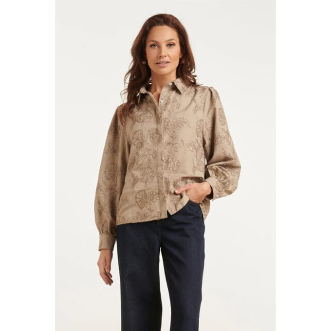 Smashed Lemon Blouse van geweven stof met geborduurd bloemdessin |