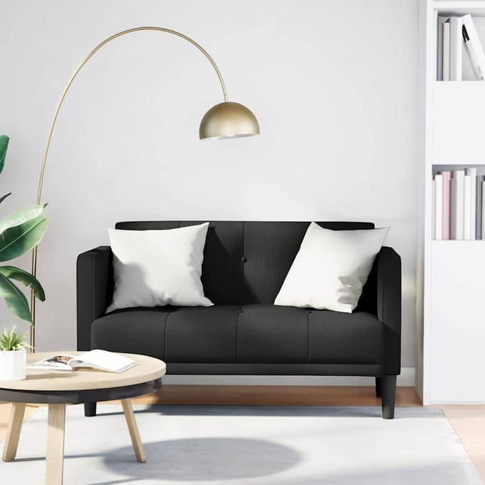 vidaXL - Loveseat - Bank - Zwart - 111 - cm - Stof