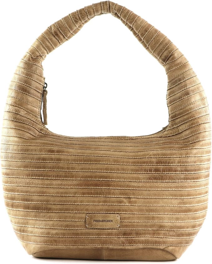 FREDsBRUDER Leren Schoudertas Lift Hobo Sand Beige