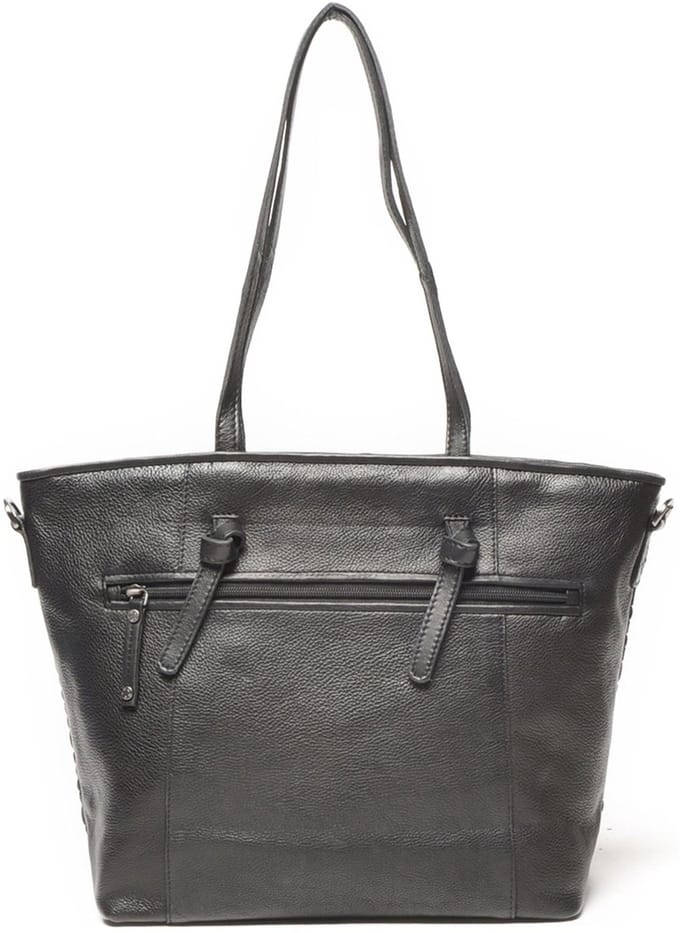 Berba Amalfi shopper vlechtwerk zwart