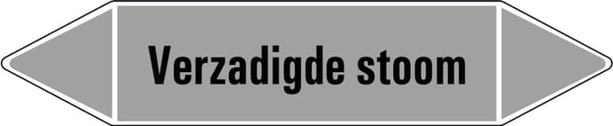 Verzadigde stoom leidingmarkering op vel 252 x 52 mm - 3 per vel
