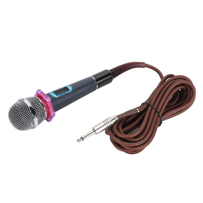 Handmicrofoon met draad Helder geluid Zinklegering Dynamische bewegende spoelmicrofoon voor thuis- en podiumgebruik blauw