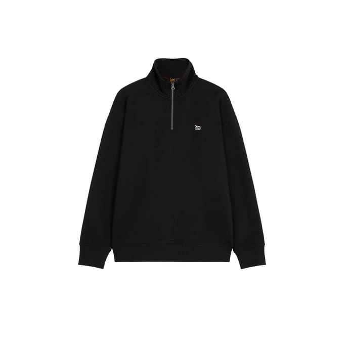 Zwart half-rits sweatshirt met patch Lee