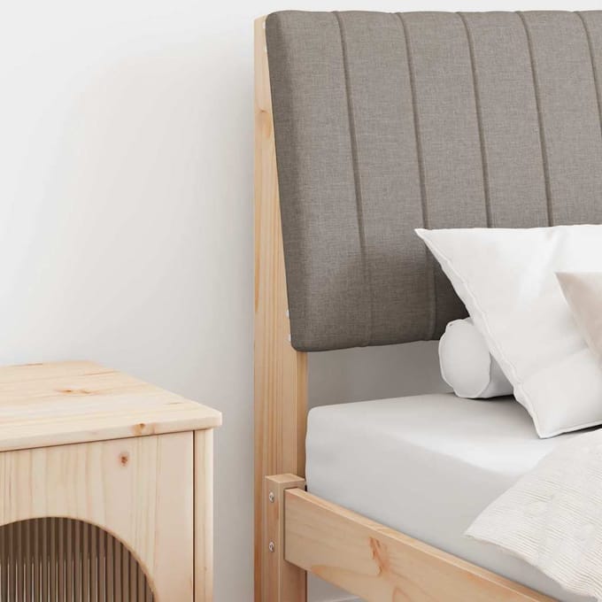 vidaXL Gestoffeerd hoofdbord Taupe 90 cm Massief grenenhout