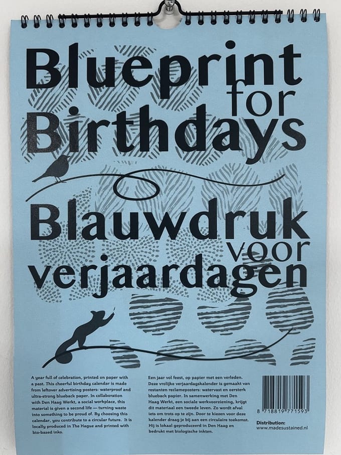 Made Sustained Blauwdruk voor verjaardagen verjaardagskalender