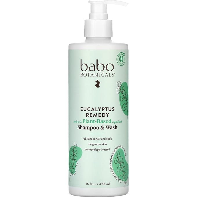 Babo Botanicals, Eucalyptus Remedy Shampoo & Wash, 16 fl oz (473 ml) white