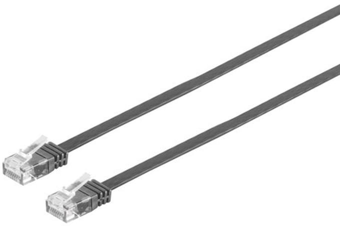 Patchkabel-Flachkabel U/UTP cat. 6 slim sw 5m