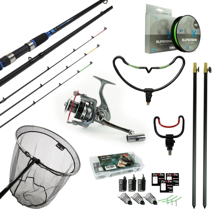 Fish-Xpro Complete Feederset – Feederhengel 3.30m + Feedermolen + Schepnet Set + Feeder Accessoires