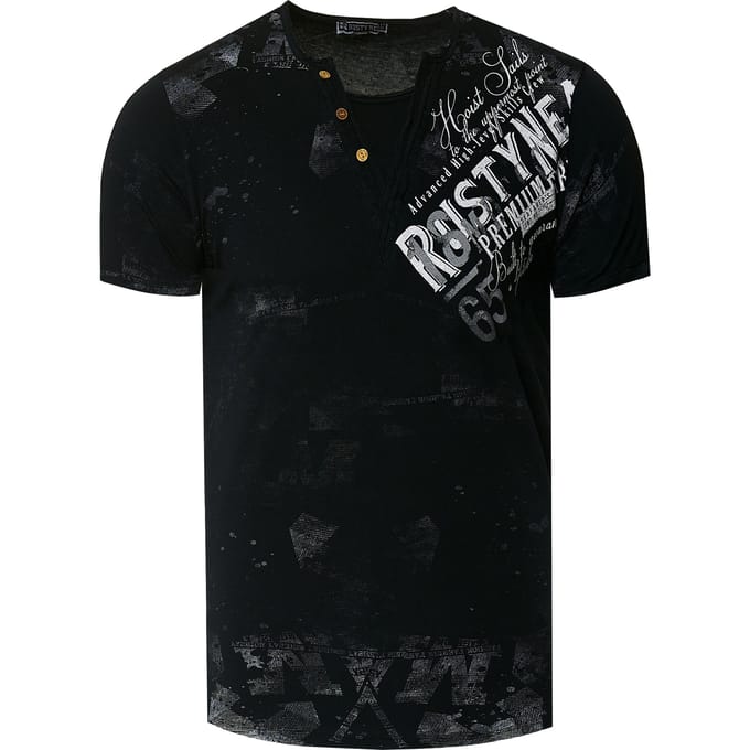 V-hals T-shirt met logo-print aan de zijkant