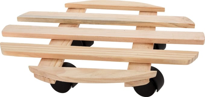 Pro Garden Plantentrolley - hout - naturel - rond - D35 cm - 50 kilo