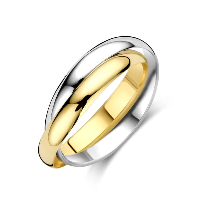 Bicolor Gouden Ring 4209147 – 14 Karaat Geel- en Witgoud 2 x 2,7 mm