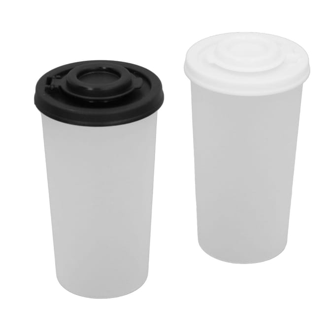 2 Stuks Grote Zout- en Peperstrooier Herbruikbare Kruidenstrooier voor Buiten Kamperen Picknick white