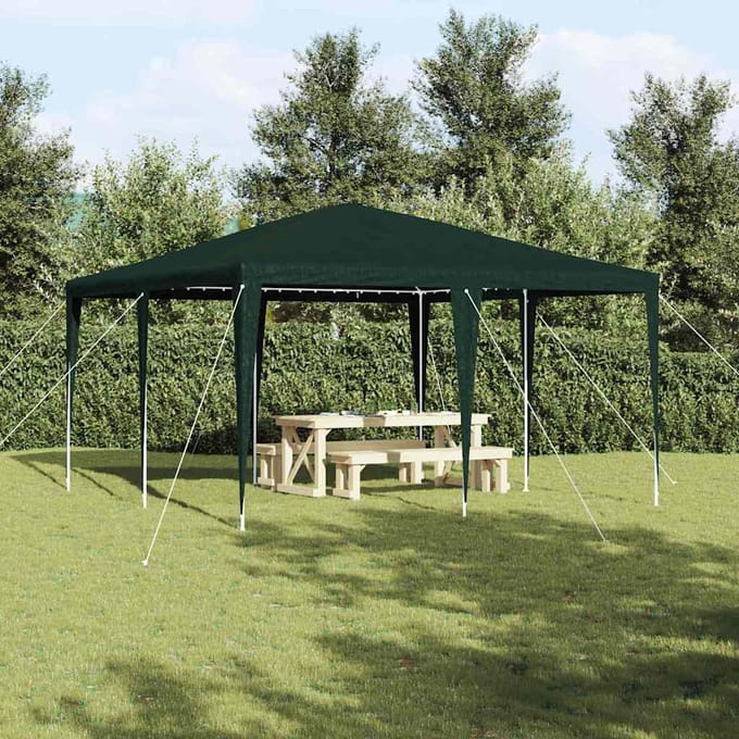 vidaXL - Partytent - Groen - 400 - x - 400 - x - 266 - cm - Polyethyleen - en - Staal