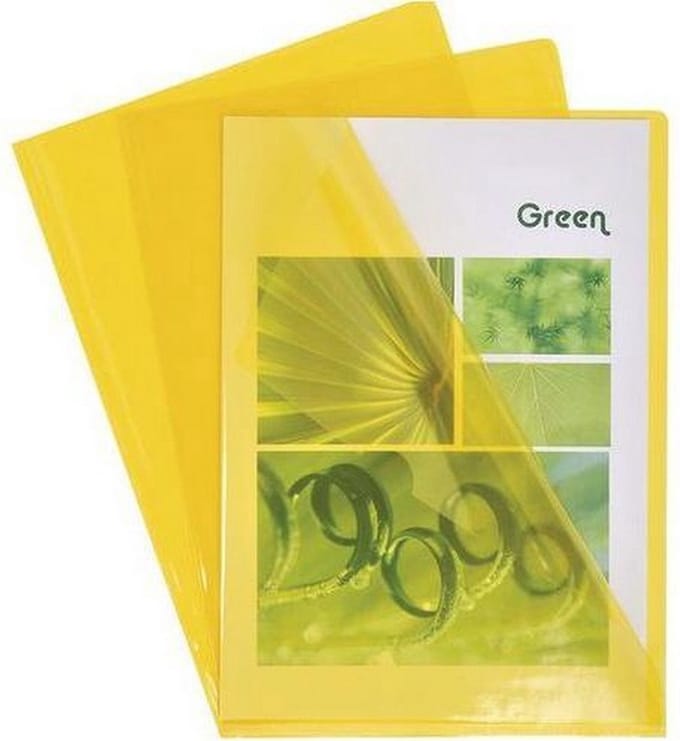Niceday - plastieken L-mappen - geel - 10 stuk