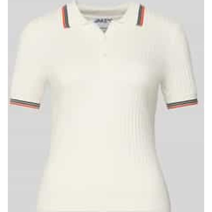 Slim fit poloshirt van viscosemix in tricotlook