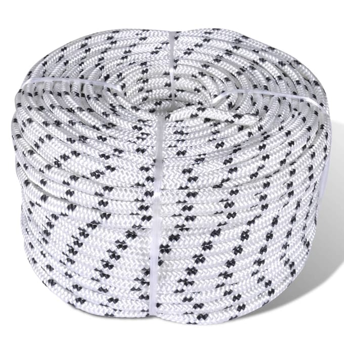 vidaXL - Boottouw - gevlochten - 6 - mm - 250 - m - polyester - wit
