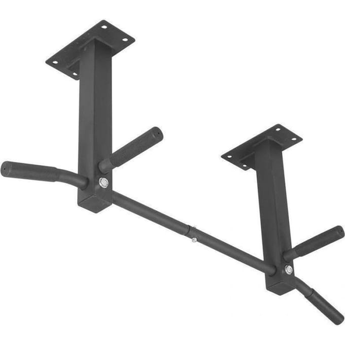 Gorilla Sports Optrekstang - Pull Up Bar - Dakmontage – Plafond - Zwart
