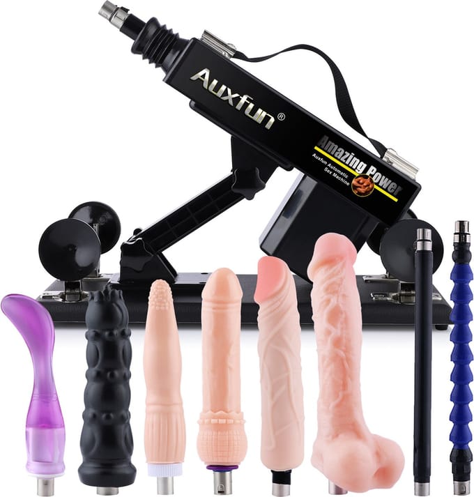 Auxfun Basic Sex Machine Pakket Dimitri – Seksmachine met Dildo’s & Verlengstukken