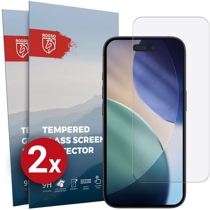 Rosso Screen Protector Geschikt voor Apple iPhone Air 9H Tempered Glass | Duo Pack | Glasplaatje | Beschermlaag | Beschermglas | 9H Hardheid
