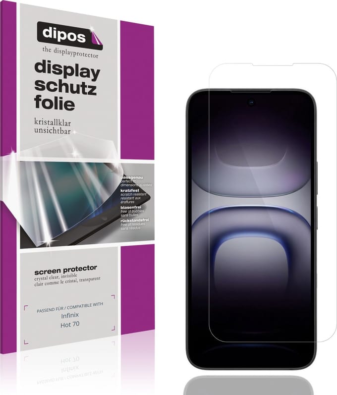 dipos – 4x Beschermfolie geschikt voor Infinix Hot 70 | Krasbestendige & heldere Screenprotector Ultra-Thin
