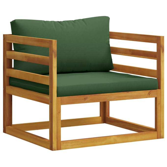 vidaXL - Modulair - bankstel - met - kussens - 3 - st - 2-zits - Massief - Acacia - Hout