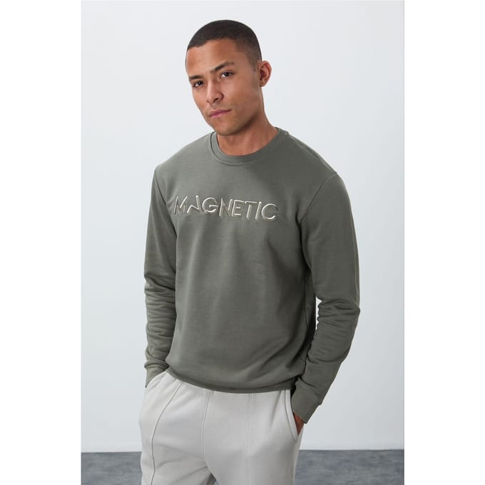 Heren Gedrukt Rondhals Sweatshirt