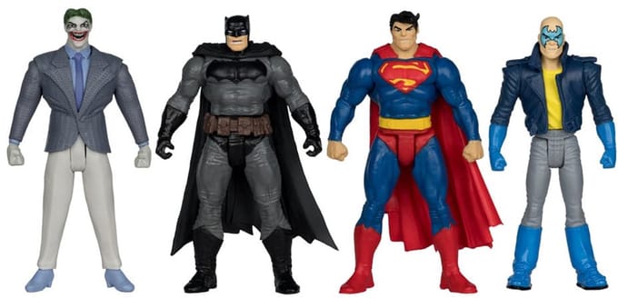 McFarlane DC Direct 3  Figure with Comic Black Suit Batman & DKR#3 Son of Batman & Superman & DKR#4 Joker 4 Pack Action Figures
