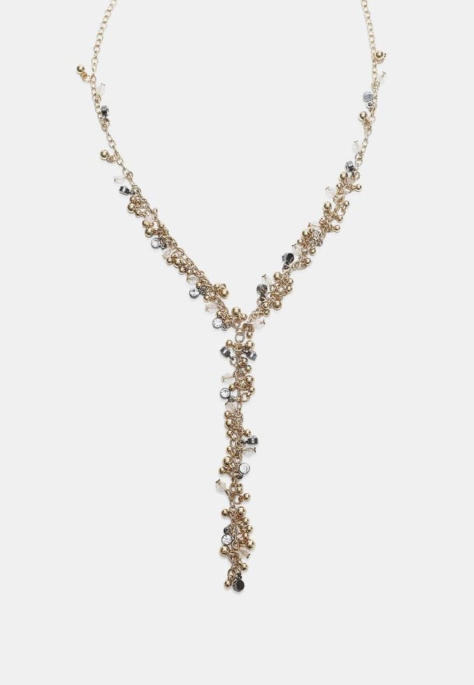 Stradivarius Lange lariat ketting met kralen  Goud OS