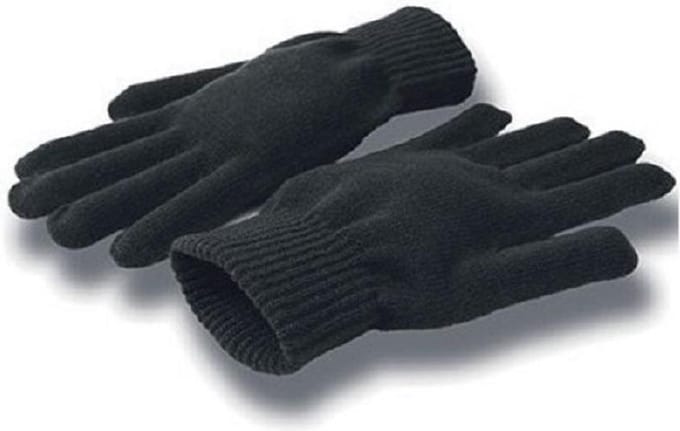 Dun gebreide sporthandschoen - zwart - maat L/XL