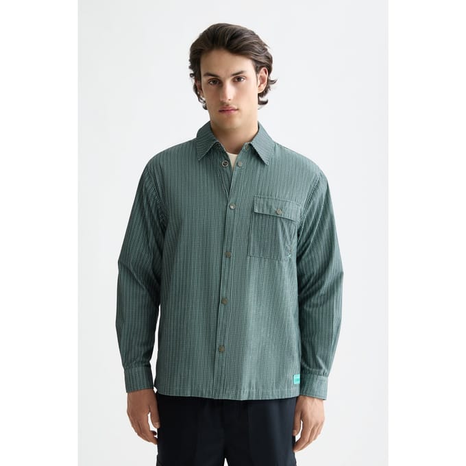 Scotch & Soda Micro-check Structured Shirt Agate Green Micro Check Taglia: L | Camicie Casual Outlet | Uomo | Verde