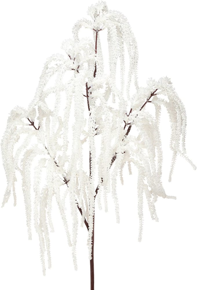 Decoratieve tak treurwilg winterdecoratie wit glitter 82cm 2st