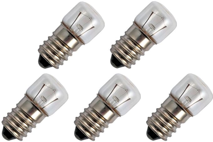Signaallamp E14 24V 2W - 83 mAh - 5 stuks - T16 Gloeilamp Ø16mm - 35mm - 2500K - Dimbaar