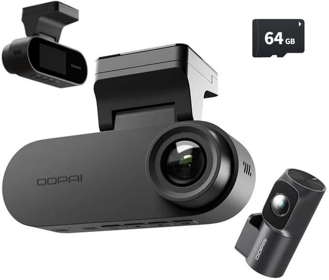 Dashcam Auto Camera Voor en Achter - 4K Beeld - met 64GB SD Kaart - GPS - DDPAI N2
