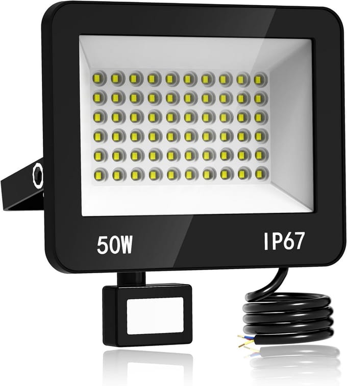 Krachtige Led Buitenspot met Bewegingssensor 50W - Waterdicht IP67 Koud Wit Licht