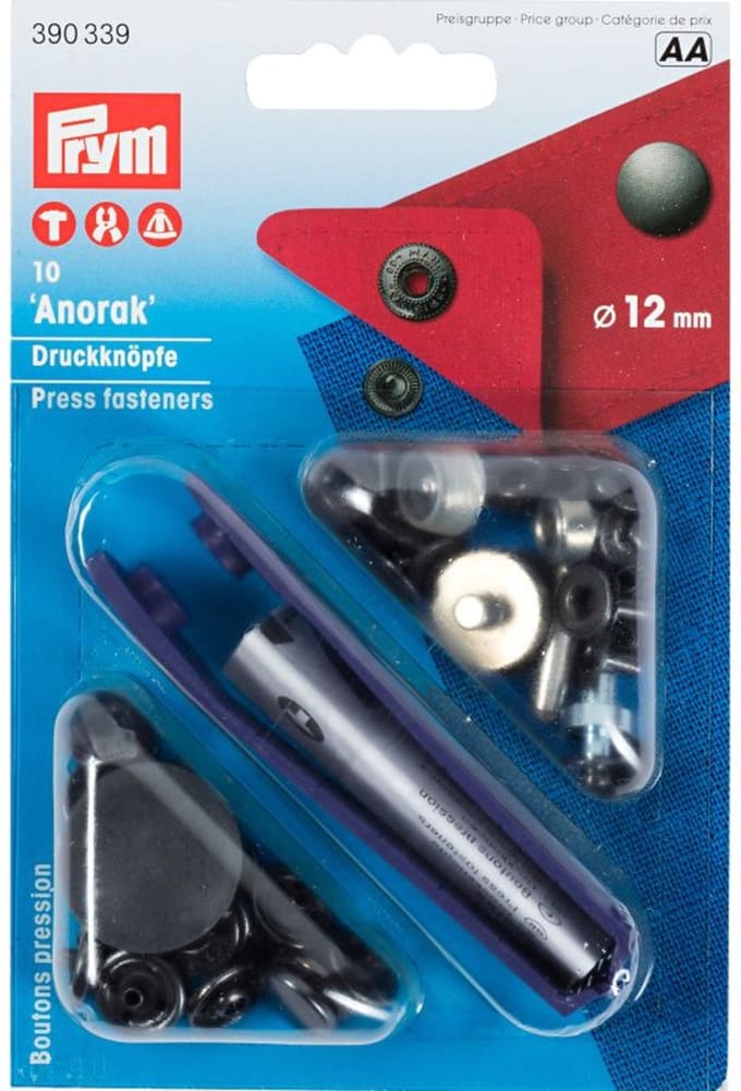Naaivrijdrukknopen ANORAK 12 mm gebronsd 10 st. - Drukknopen Sport & Camping - Prym