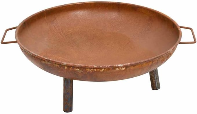 Vuurschaal - Buitenhaard Terrashaard - Sfeerverwarming Tuin - Grote Kom Staal - 67.5 cm - Bruin