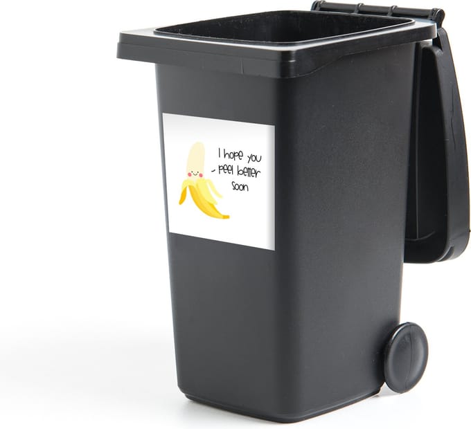 Container sticker Beterschap - Spreuken - Bananen - 40x40 cm - Kliko sticker