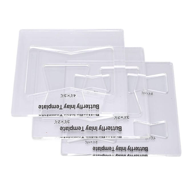 3 Stuks Vlinder Inleg Sjabloon Bovenfrees Decoratieve Sjablonen voor Houtbewerkingsonderdelen Accessoire