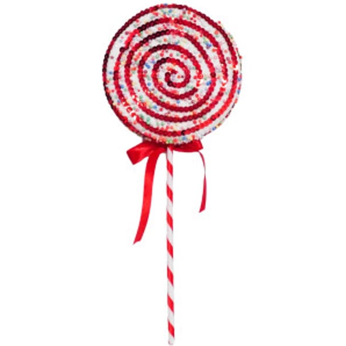 Housevitamin - Kerstversiering - Lolly - Rood/ Wit/ Discobal Dip - Foam - 25x63cm