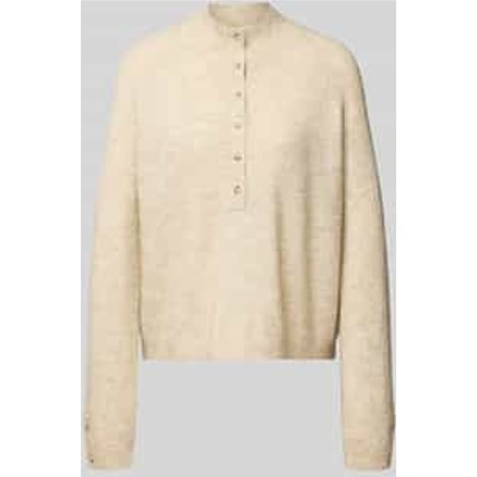 Relaxed fit gebreide pullover met alpaca-gehalte en knoopsluiting