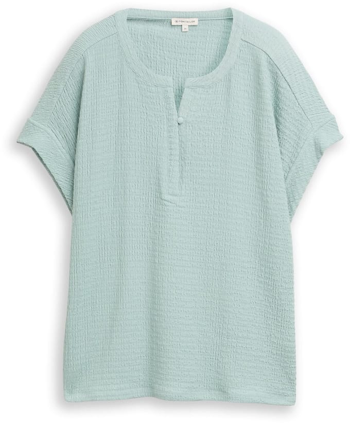 Tom Tailor - Crinkle T-shirt - Maat M - blue haze