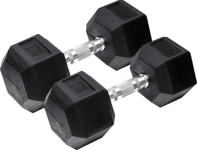 Orange Gym, Hex Dumbbell – 4KG – Set van 2 - hexagon dumbbells - neoprene dumbbell -