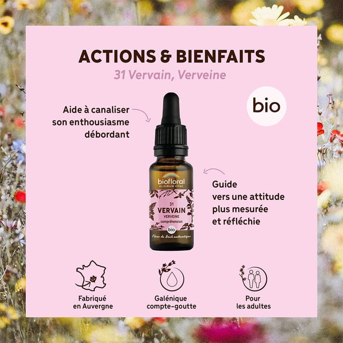 Biofloral- Vervain - IJzerhard - Bio - Bio Demeter - 20 ml